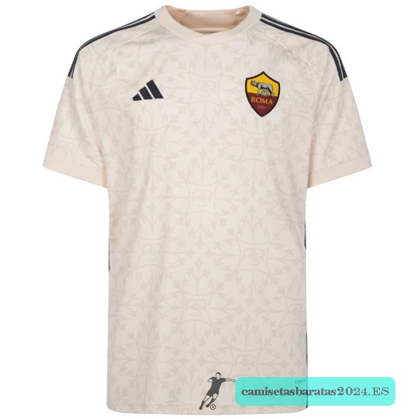 Nuevo Tailandia Segunda Camiseta As Roma 2023 2024 Blanco Rosa