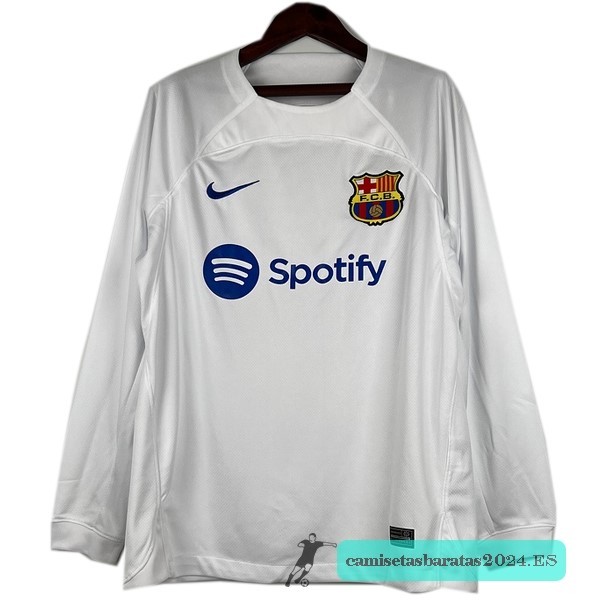 Nuevo Tailandia Segunda Camiseta Manga Larga Barcelona 2023 2024 Blanco